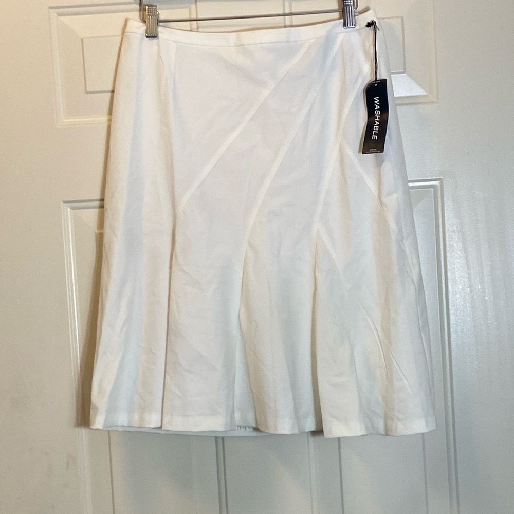 Worthington Cream Asymmetrical A-Line Knee-Length Skirt